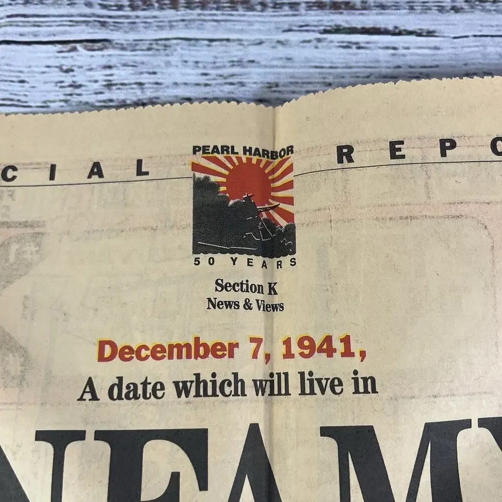 Vintage Akron Beacon Journal Newspaper Dec 1 1991/Dec 7 1941 Pearl Harbor Infamy